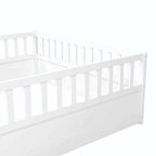 Lit au sol pour enfant avec cadre clôturé – Grand lit double et lit simple