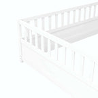 Lit au sol pour enfant avec cadre clôturé – Grand lit double et lit simple