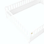 Lit au sol pour enfant avec cadre clôturé – Grand lit double et lit simple