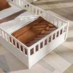 Lit au sol pour enfant avec cadre clôturé – Grand lit double et lit simple