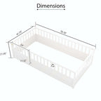 Lit au sol pour enfant avec cadre clôturé – Grand lit double et lit simple