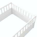 Lit au sol pour enfant avec cadre clôturé – Grand lit double et lit simple