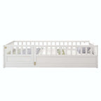 Lit au sol pour enfant avec cadre clôturé – Grand lit double et lit simple