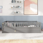 Lit au sol pour enfant avec cadre clôturé – Grand lit double et lit simple