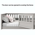 Lit au sol pour enfant avec cadre clôturé – Grand lit double et lit simple