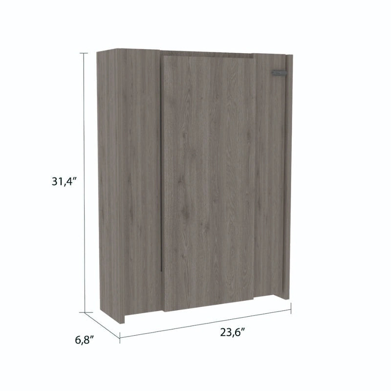 Ensemble de cuisine 2 pièces 4 portes 1 tiroir avec armoire de rangement et table pliante murale, gris clair