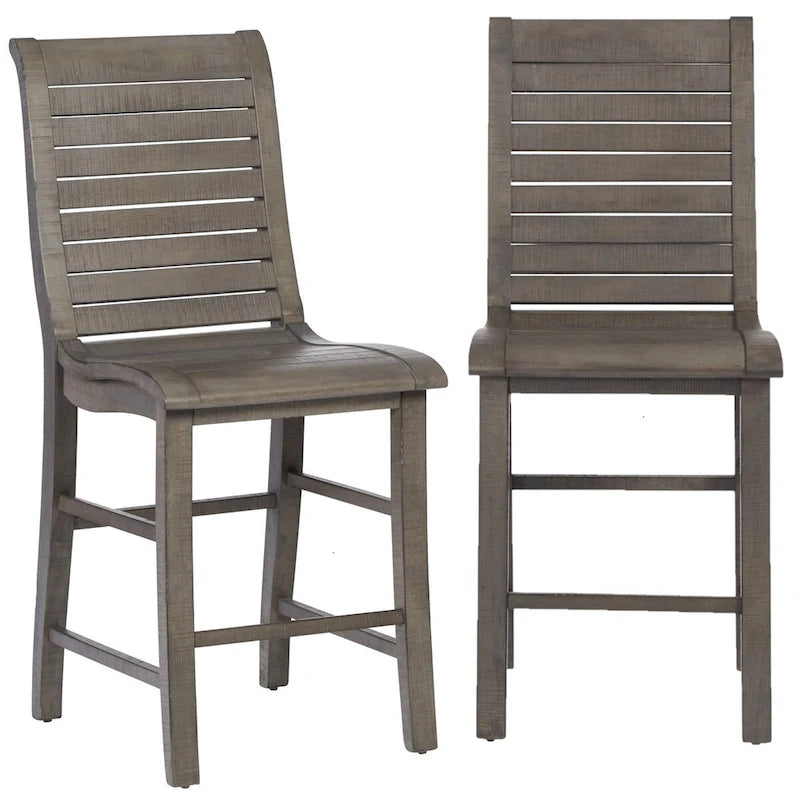 Chaise de comptoir, ensemble de 2 - Gris vieilli