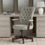 Chaise de bureau capitonnée à dossier haut avec accoudoirs