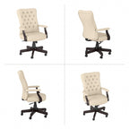 Chaise de bureau capitonnée à dossier haut avec accoudoirs