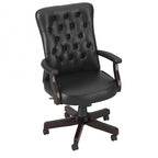 Chaise de bureau capitonnée à dossier haut avec accoudoirs
