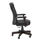 Chaise de bureau capitonnée à dossier haut avec accoudoirs