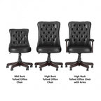 Chaise de bureau capitonnée à dossier haut avec accoudoirs