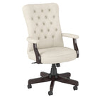 Chaise de bureau capitonnée à dossier haut avec accoudoirs