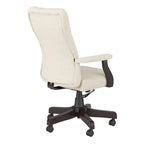 Chaise de bureau capitonnée à dossier haut avec accoudoirs