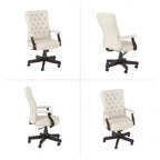 Chaise de bureau capitonnée à dossier haut avec accoudoirs
