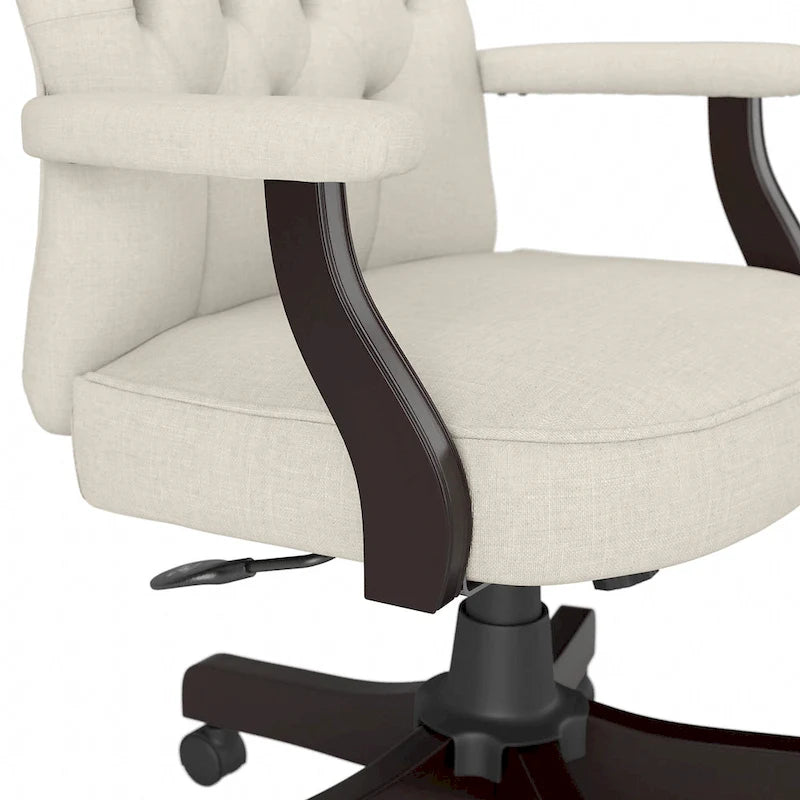 Chaise de bureau capitonnée à dossier haut avec accoudoirs