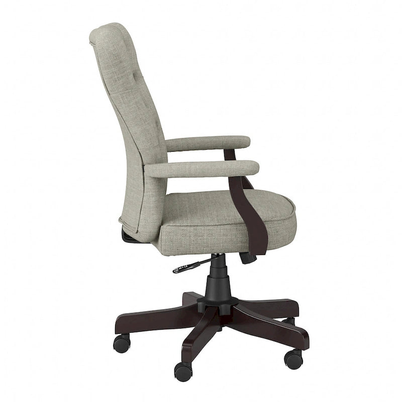 Chaise de bureau capitonnée à dossier haut avec accoudoirs