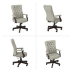Chaise de bureau capitonnée à dossier haut avec accoudoirs