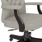 Chaise de bureau capitonnée à dossier haut avec accoudoirs